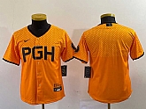 Youth Pittsburgh Pirates Blank Yellow 2023 City Connect Stitched Jersey,baseball caps,new era cap wholesale,wholesale hats